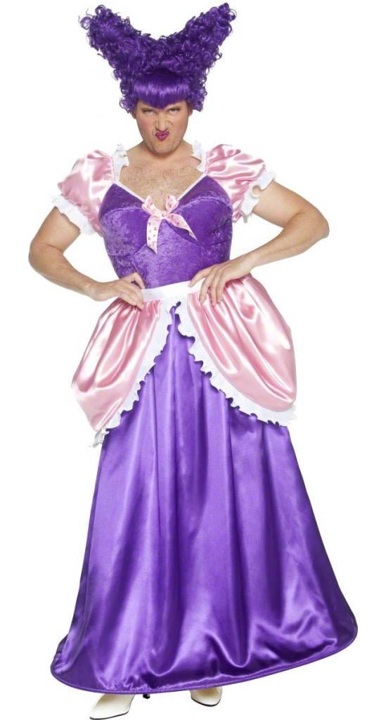 Ugly Sister Panto Fancy Dress Costume - Purple