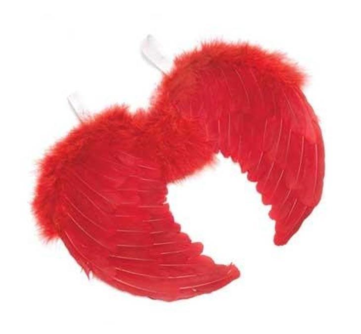 Mini Red Feather Angel Wings