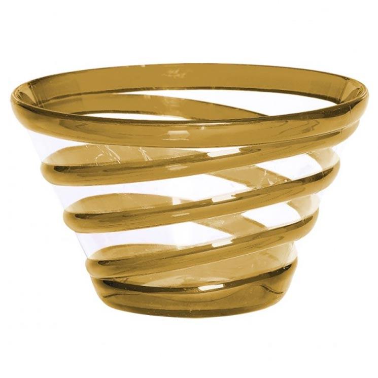 Gold Swirl Bowl 14.6cm high by Amscan 430352 available here at Karnival Costumes online party shop