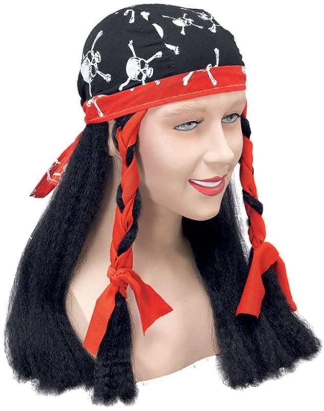 Pirate Bandana and Wig by B Novs BW609 available from a selection of Pirate wigs here at Karnival Costumes online party shop