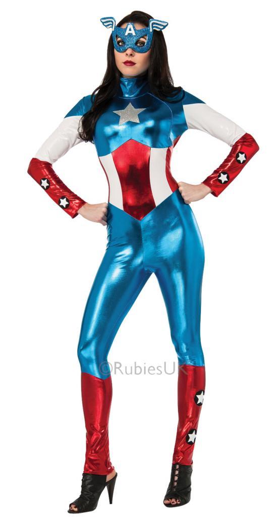 Captain America Sexy Adult Fancy Dress Costume by Rubies 820008 available in sizes xs-large from Karnival Costumes