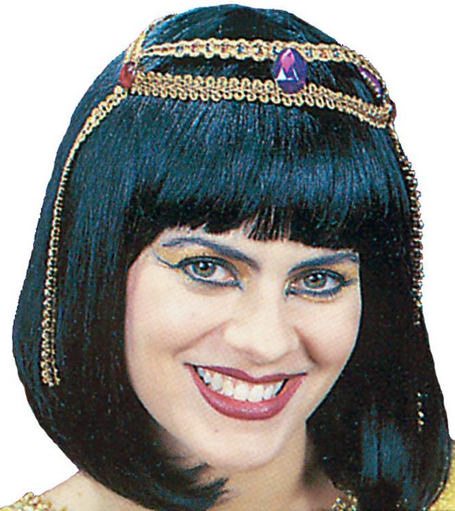 Cleopatra Wig with Gold Trims - Egyptian Costume Wigs