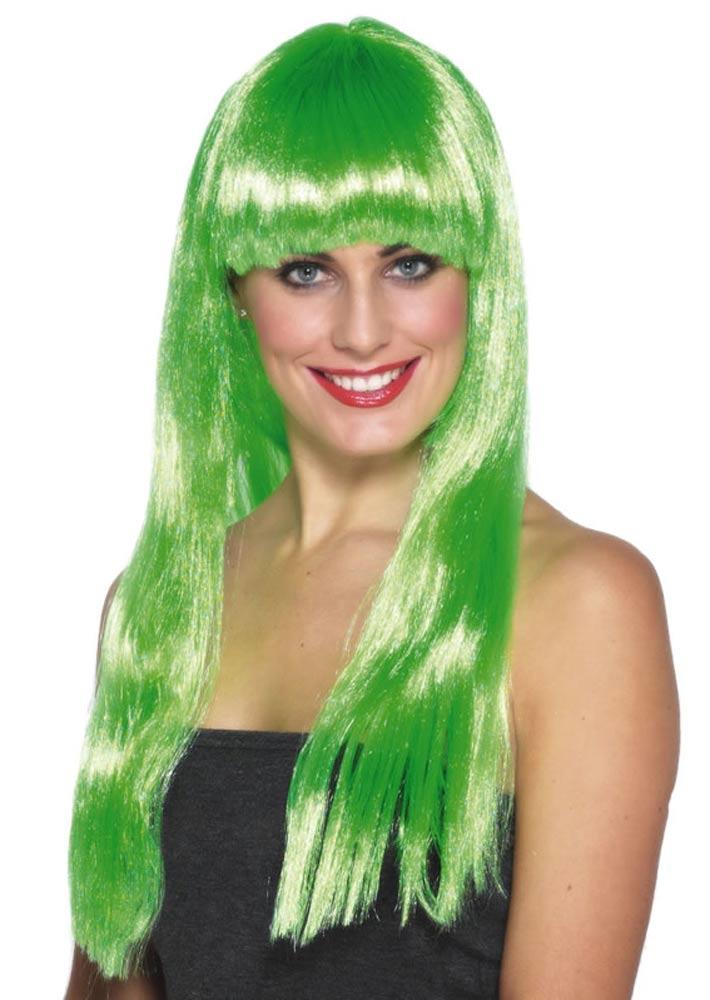 Celebrity Wig in Green for Ladies by Smiffys 28204. An ideal St Patricks Day Costume Wig for women from a huge collection at Karnival Costumes