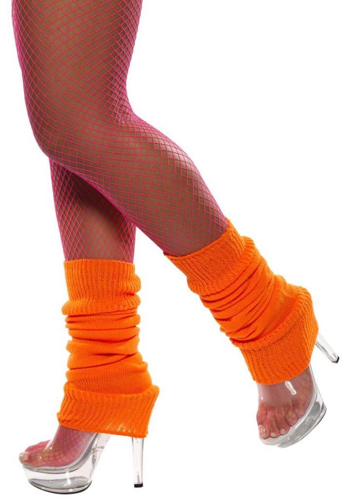 Neon Orange Leg Warmers by Smiffys 31048 from a collection of 80s Accessories available here at Karnival Costumes online party shop