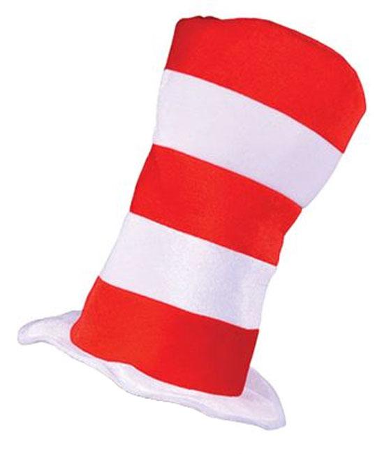 Adult's Red and White Hat Styled on Cat in the Hat (597) from a large collection of character and costume hats at Karnival Costumes
