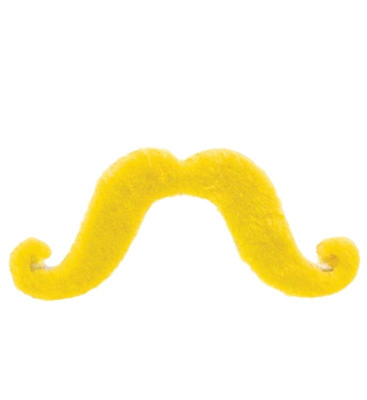 Handlebar Moustache in Yellow by Amscan 390122.09 from a huge collection of false moustaches and beards at Karnival Costumes onlien party shop