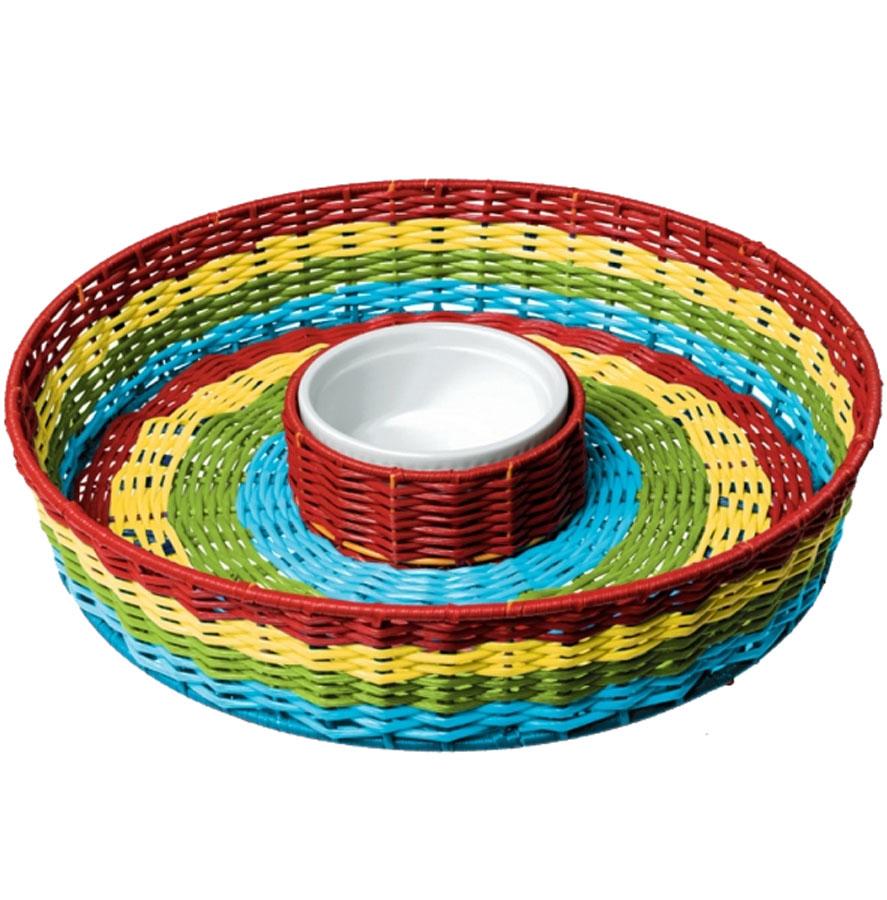 Mexican inspired Del Sol Chip & Dip Basket from a collection of Fiesta accessories at Karnival Costumes