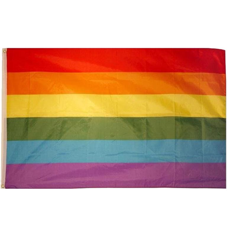 Rainbow Pride Flag measuring 5ft x 3ft and available from a huge collection of flags and bunting at Karnival Costumes