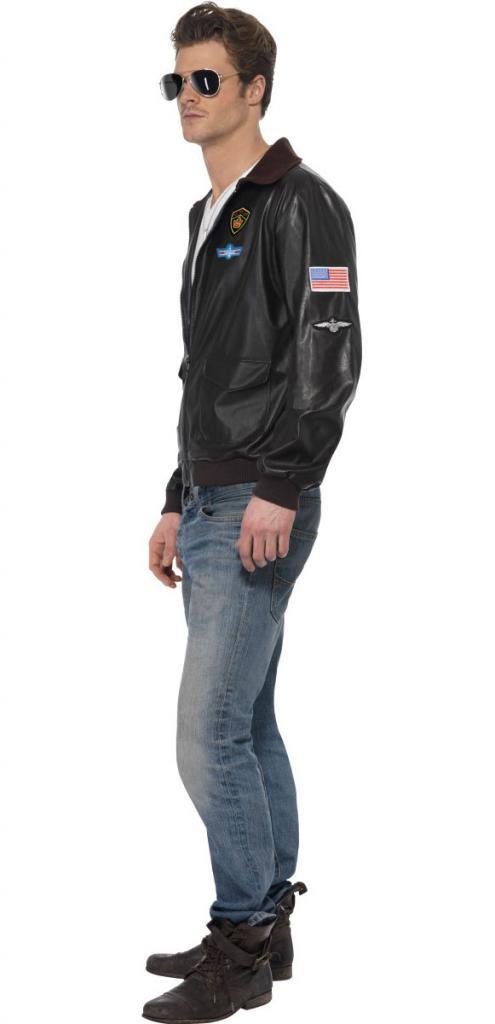 Side View of our Maverick Bomber Jacket Top Gun Costume from Karnival Costumes