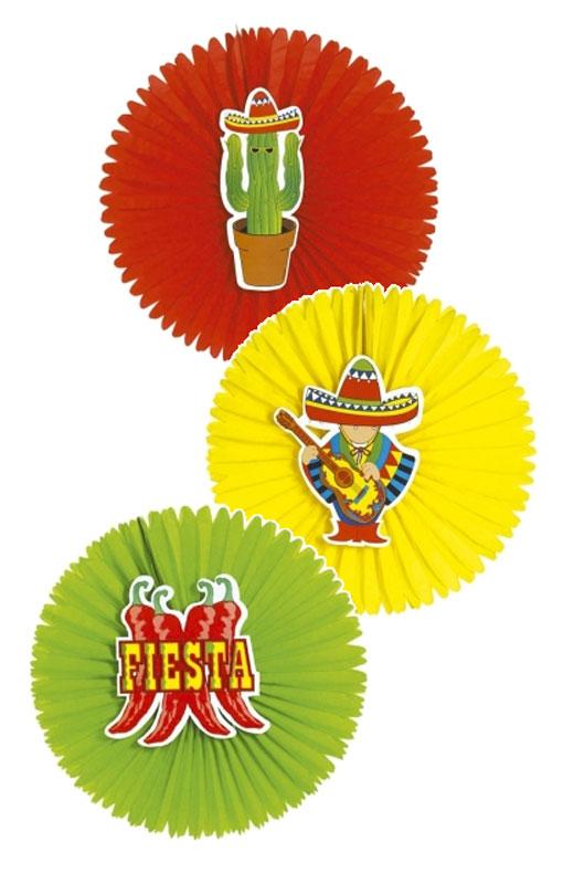 Mexican Party 55cm Paper Fan Decoration - All Designs