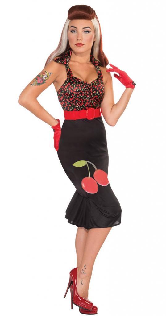 50's Cherry Anne Retro Costume including dress and belt and available from Karnival Costumes