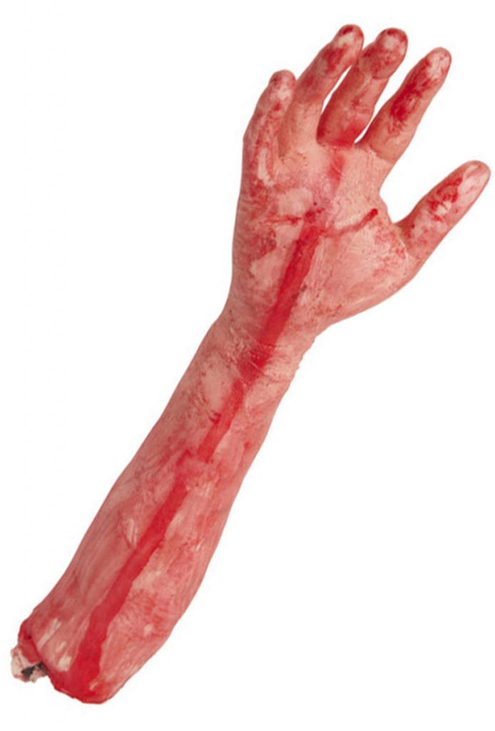 Human Size Severed Rubber Arm Halloween Prop by Widmann 81606 and available from Karnival Costumes