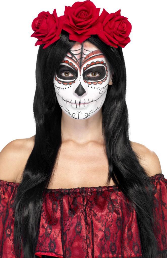 Day of the Dead Headband with Roses by Smiffy 27744 and available today from Karnival Costumes