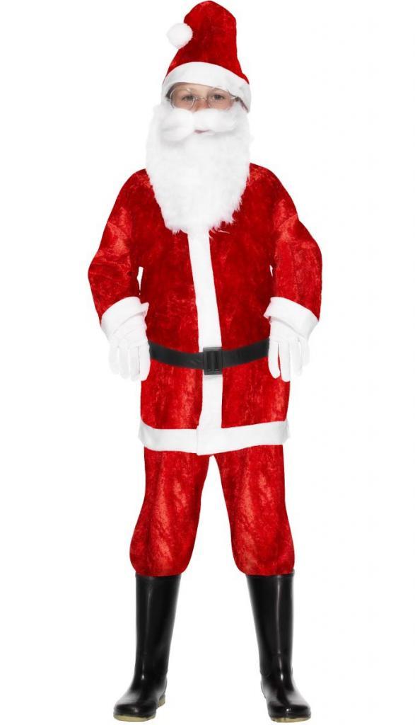 Boys Plush Santa Claus Costume by Smiffys 29183 in sizes small, medium and large available from Karnival Costumes