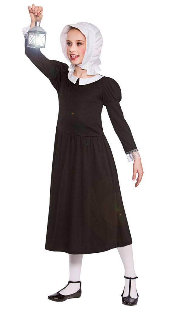 Victorian Florence Nightingale Costume for Girls in sizes medium, large and XL by Wicked EG3611 from Karnival Costumes