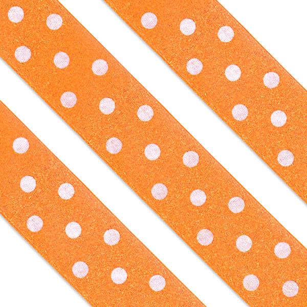 1m Orange Dolka Dot Cake Ribbon 25mm wide by Anniversary House BU105 and available from Karnival Costumes