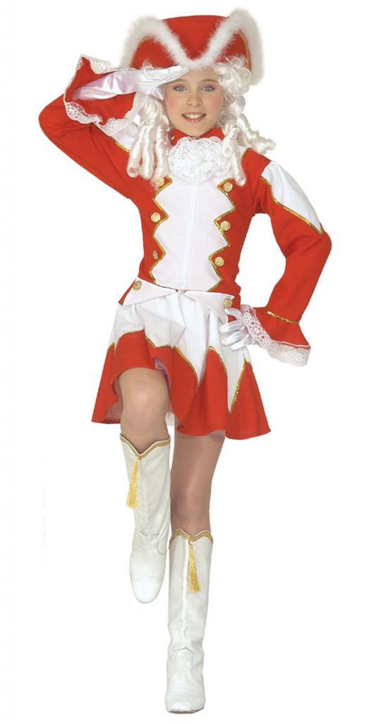 Girls Majorette Fancy Dress Costume in red and white by Widmann 3485R and available in sizes small-large from Karnival Costumes online party shop