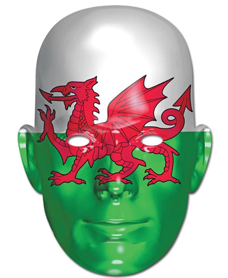 St David's Day Welsh Flag Card Mask by Mask-erade and available from Karnival Costumes