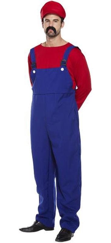 Red Plumber Fancy Dress Costume for Adults by Henbrandt U36101 and available from Karnival Costumes online party shop