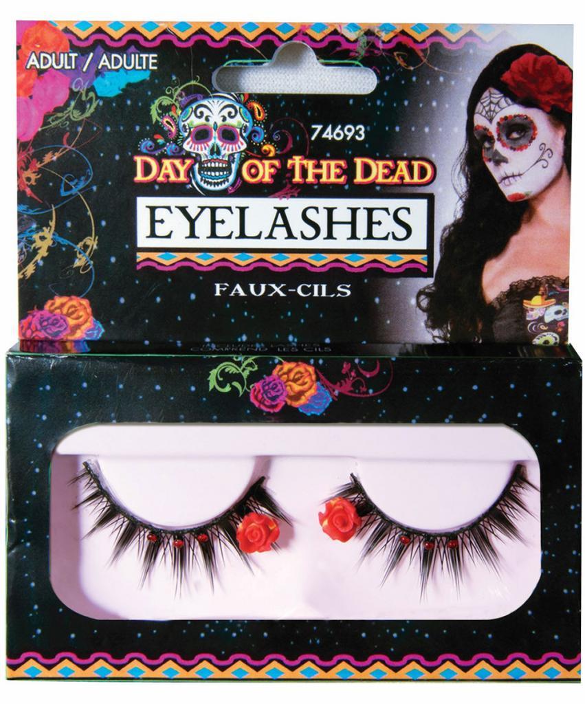Day of the Dead Eyelashes. Dia de los Muertos costume accessory makeup by Forum Novelties 74963 available here at Karnival Costumes online Halloween party shop