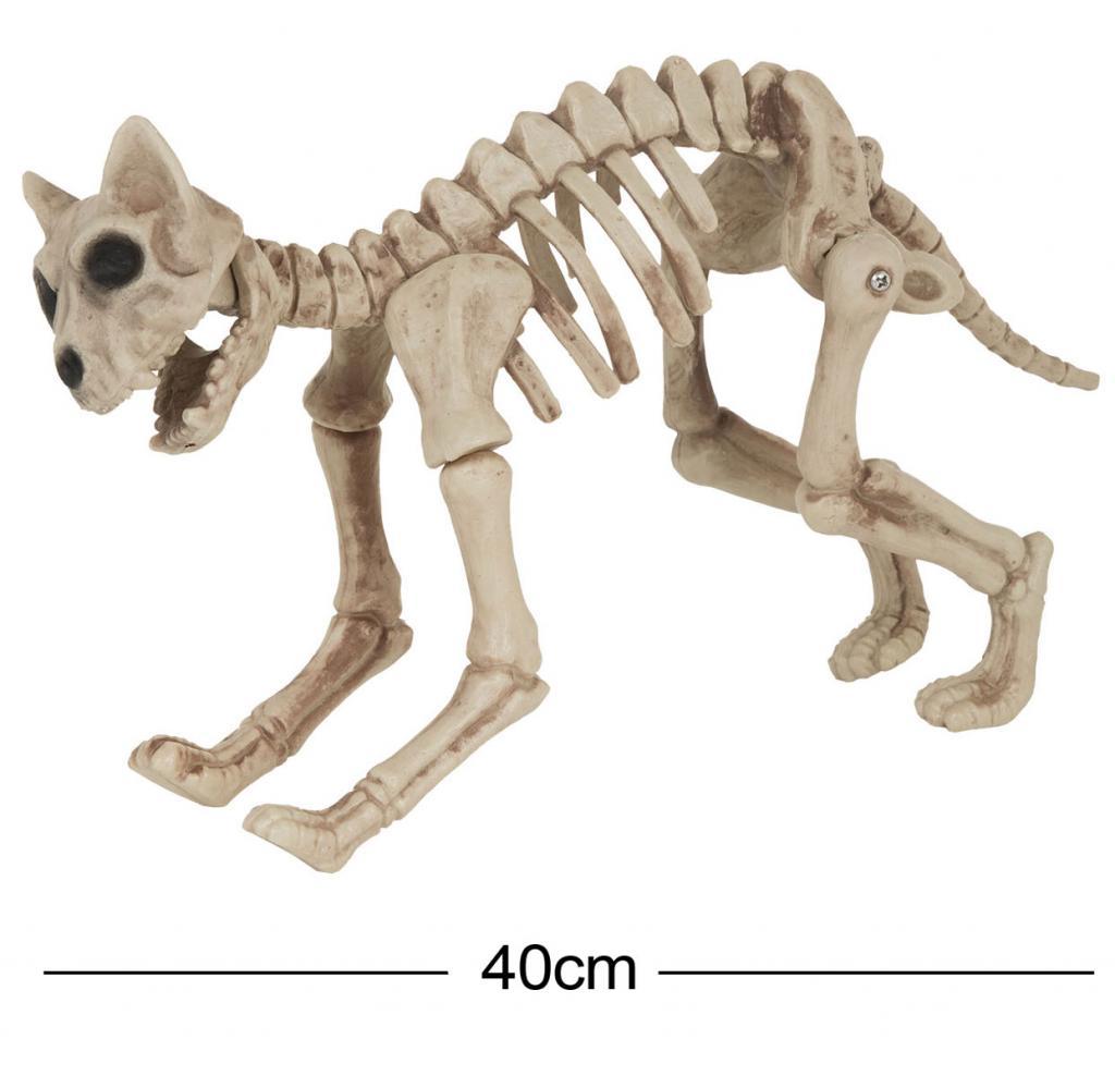 Zombie Cat Halloween Skeleton Decoration by Bristol Novelties HI337 and available here at Karnival Costumes online Halloween Party Shop