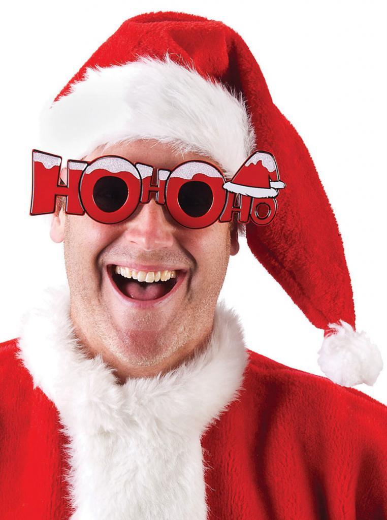 Ho Ho Ho Glasses from a range of Novelty Christmas Glasses. By Palmer Agencies 4376A available here at Karnival Costumes online Christmas party shop