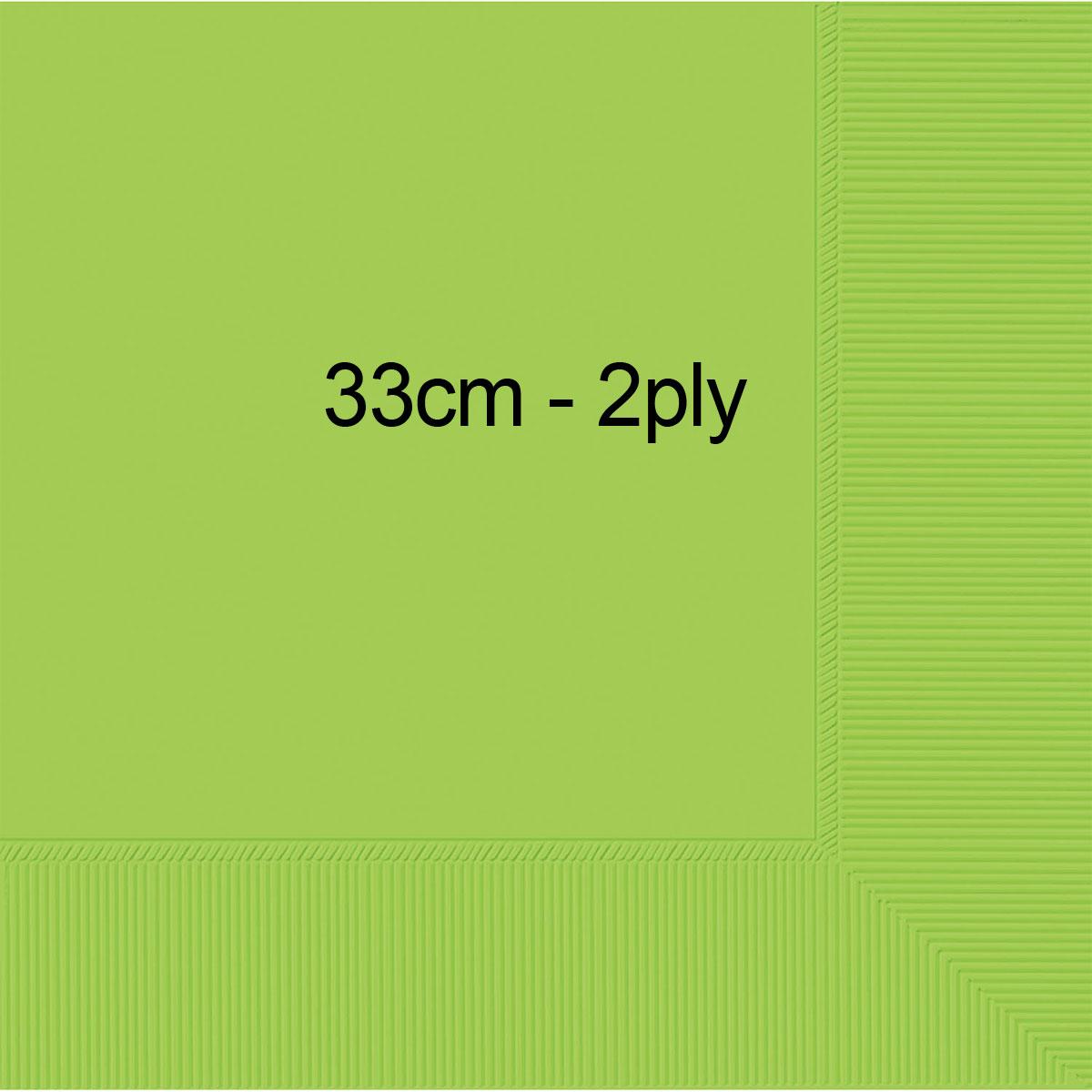 Kiwi Green Luncheon Napkins - 2ply 33cm pkt20 by Amscan 51220-53 and available here at Karnival Costumes online party shop