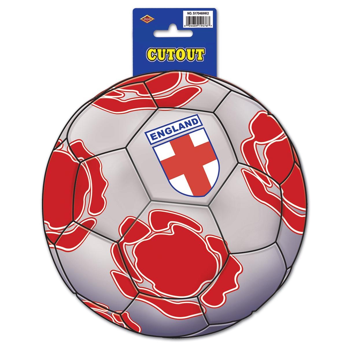 10" England Football Themed Cutout by Beistle 54496-ENG available here at Karnival Costumes online party shop