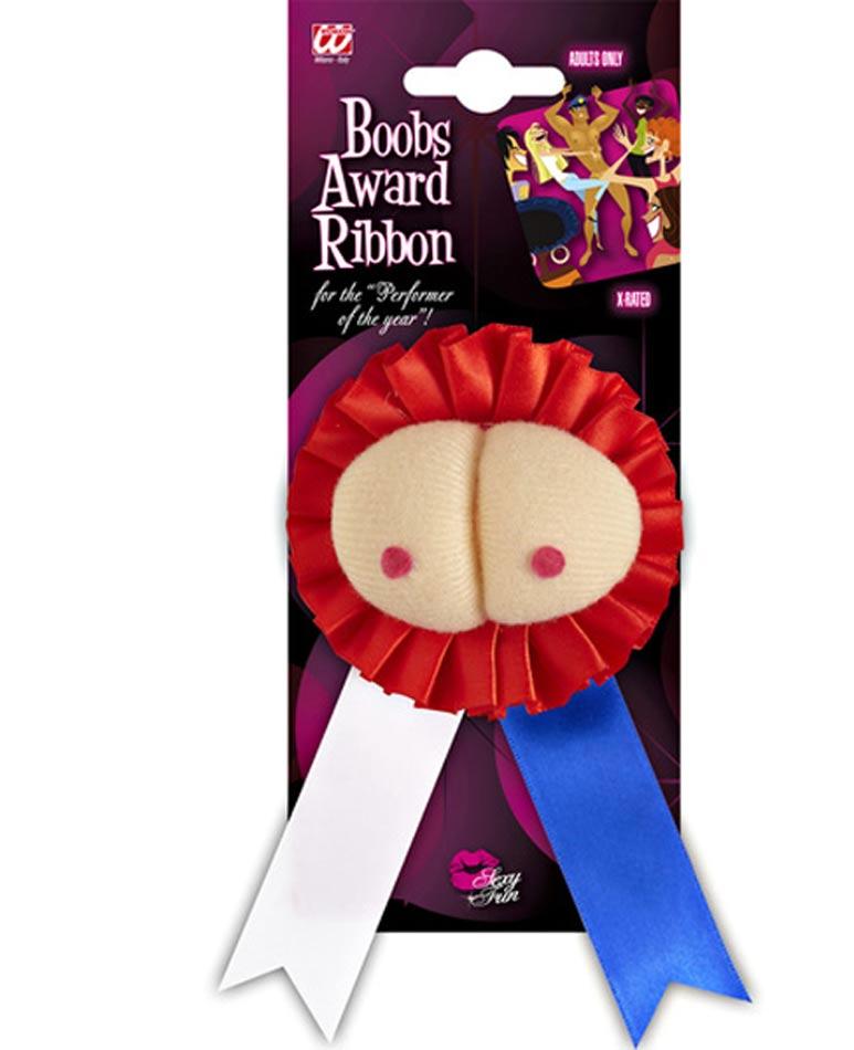 Boobs Award Ribbon by Widmann 9584B available here at Karnival Costumes online party shop