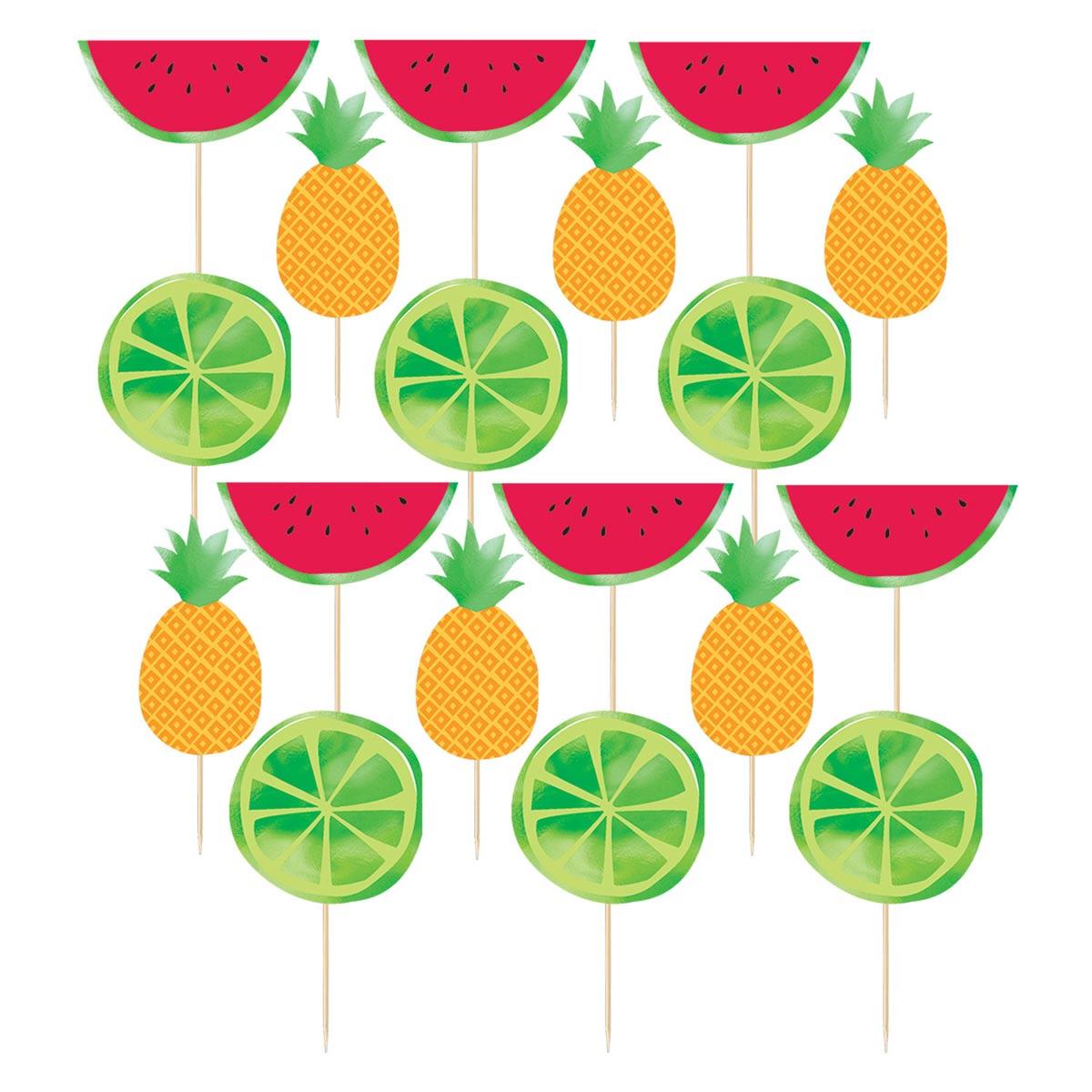 Fruit Salad Food Picks Pk24 pcs Colourful and Bright by Amscan 400223 available here at Karnival Costumes online party shop