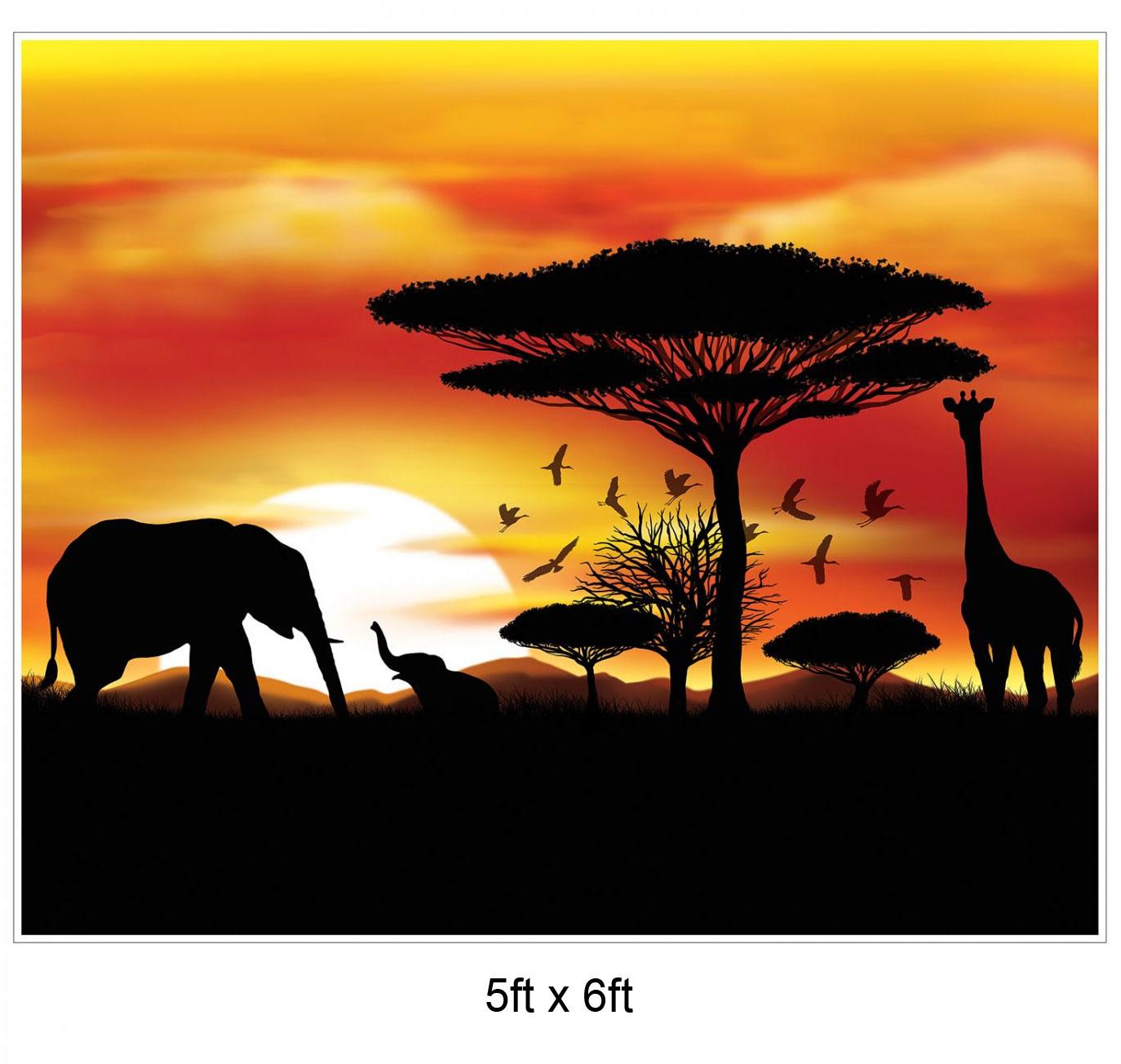 African Safari Insta-Mural - 5ft x 6ft by Beistle 53046 available in the UK here at Karnival Costumes online party shop