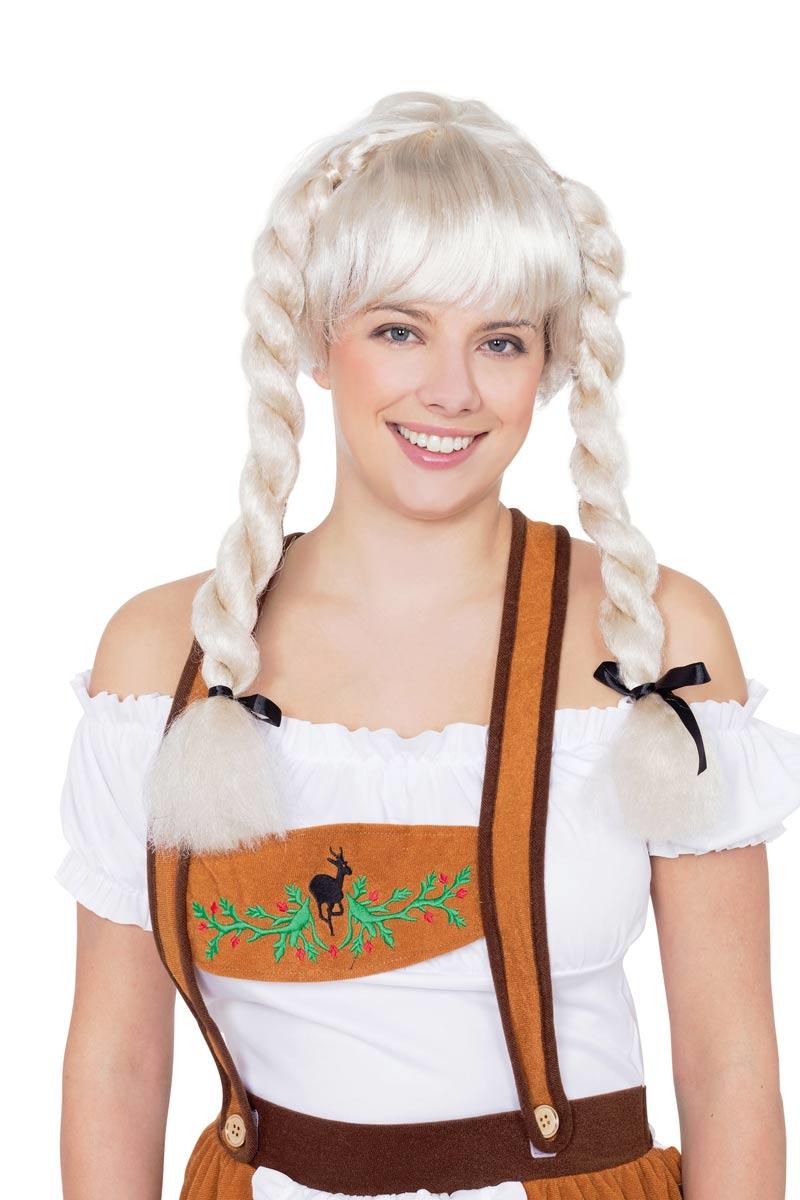 Bavarian Fraulein Pigtail Wig in Blonde by Bristol Novelties BW944 and available here at Karnival Costumes online party shop