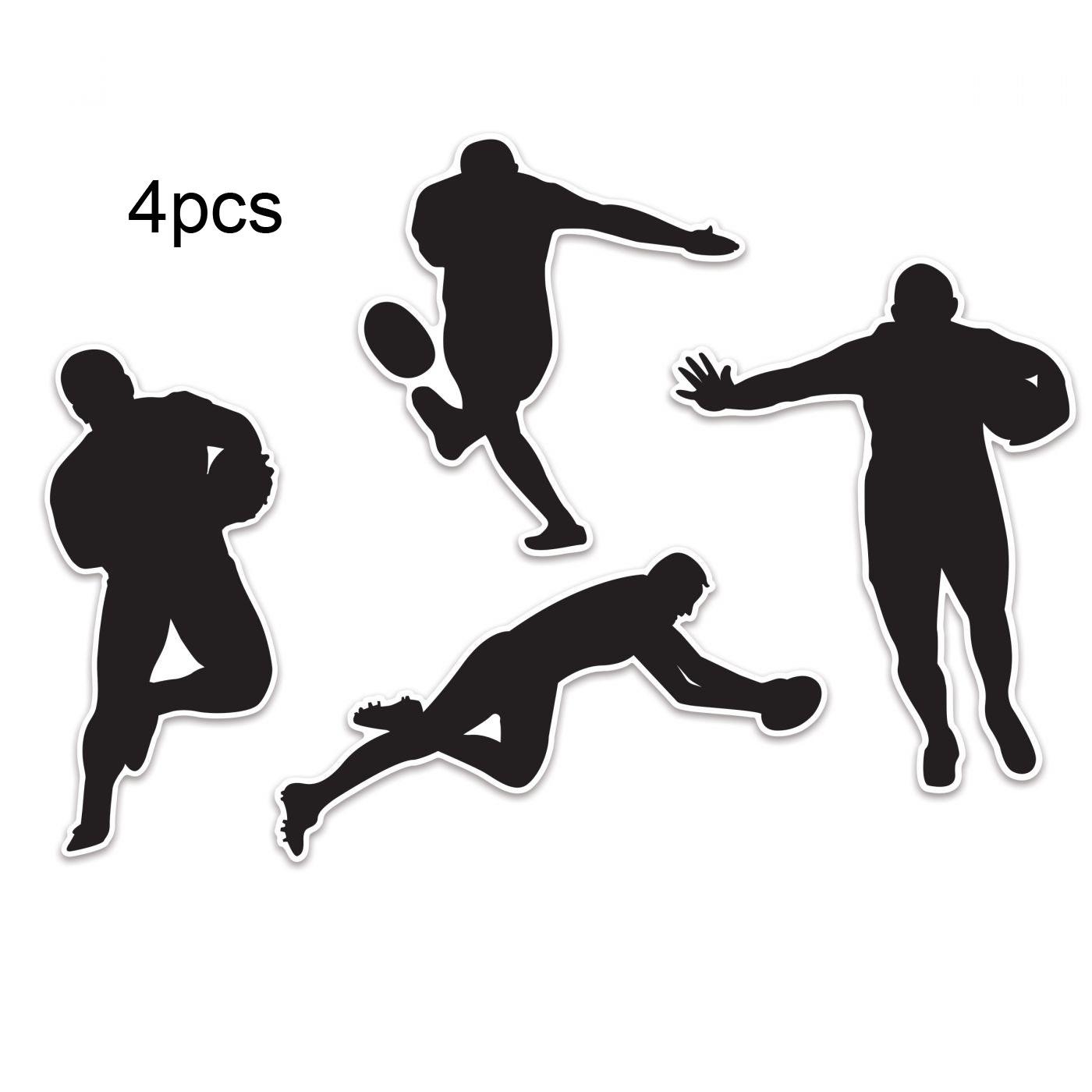 Pk4 Rugby Player Silhouette Cutout Decorations by Beistle ZSI00028I available here at Karnival Costumes online party shop