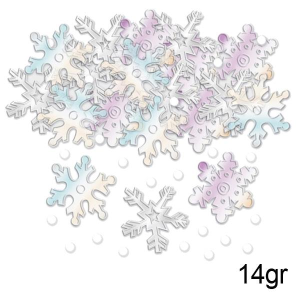 Iridescent Snowflake Embossed Confetti Mix pk 14g by Amscan 360126 available here at Karnival  Costumes online party shop