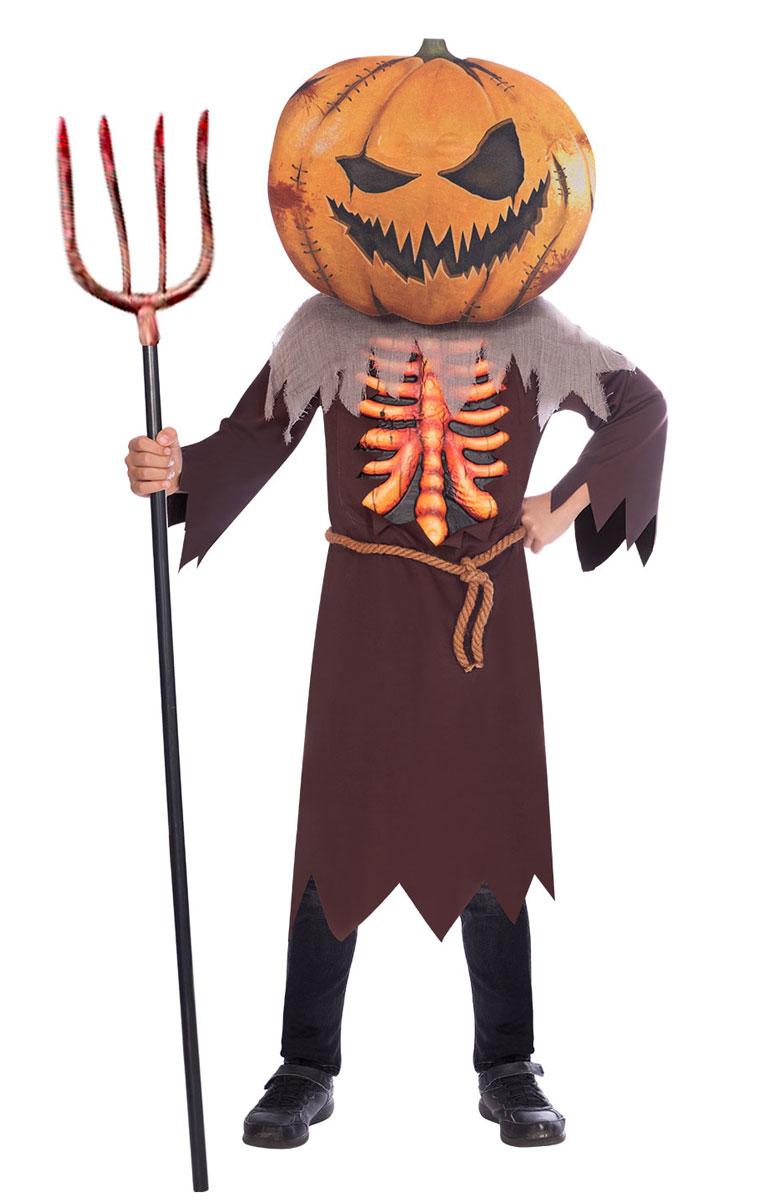 Scary Pumpkin Big Head Halloween Fancy Dress Costume by Amscan 9907141 available here at Karnival Costumes online party shop