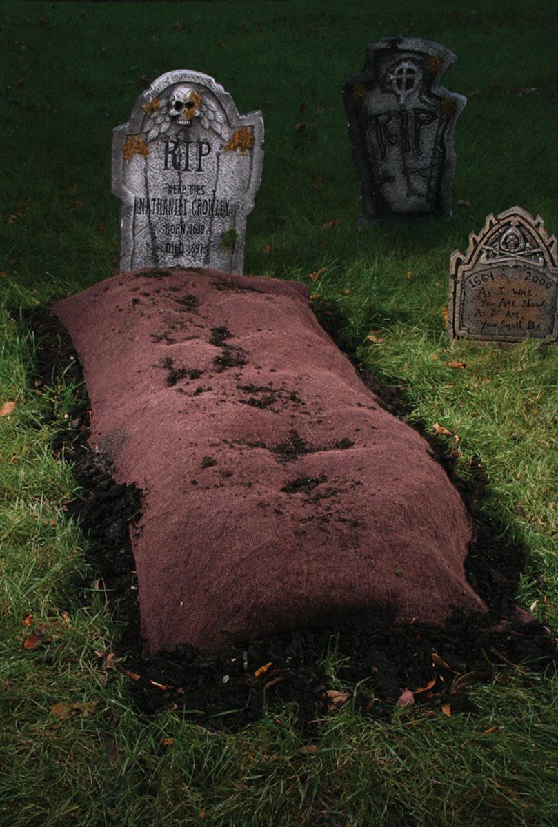 Grave Mound with 6 Stakes Graveyard Decoration 6545 available here at Karnival Costumes online Halloween party shop