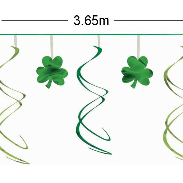 Shamrock Swirl Garlands 3.65m by Amscan 226991 available here at Karnival Costumes online party shop