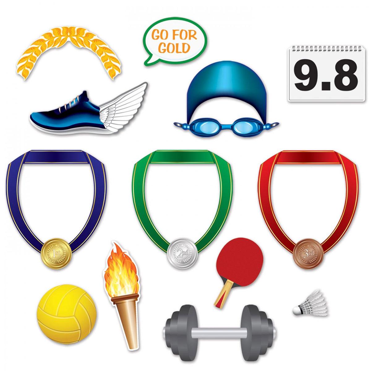 Olympic Summer Sports photobooth fun signs - pk 13 in a range of sizes by Beistle 53402 available here at Karnival Costumes online party shop
