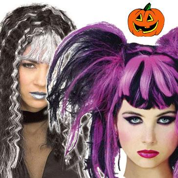 Halloween Gothic Style character costume wigs available here at Karnival Costumes online party shop