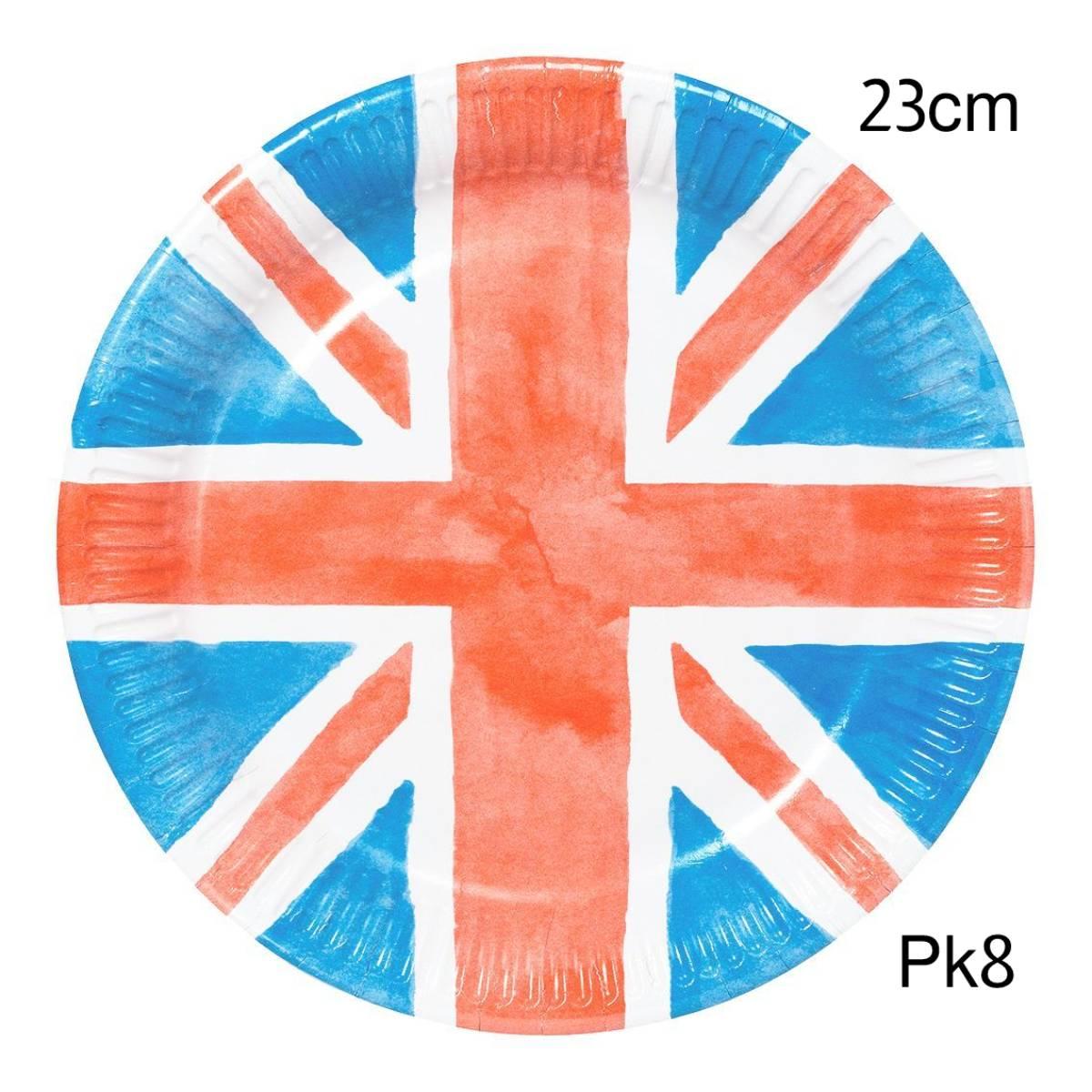 Best of British 23cm Paper Plate by Talking Tables BRIT20-PLATE available here at Karnival Costumes online party shop