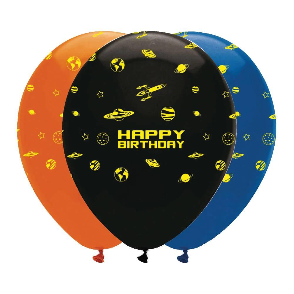 Space Blast Latex Balloons Pk6 by Creative Party RB301 available here at Karnival Costumes online party shop