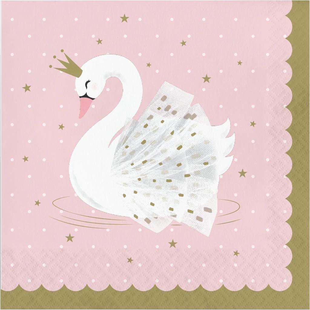 Stylish Swan 2ply Napkins by Creative Party PC343836 available here at Karnival Costumes online party shop