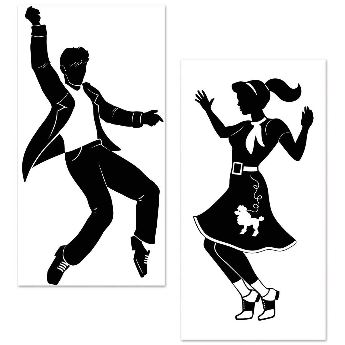 Fabulous 50s Rock and Roll Dancers Silhouettes by Beistle 59916 available here at Karnival Costumes online party shop