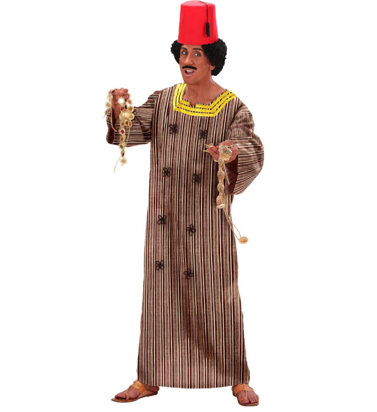 Moroccan Man costume consisting of robe and fez, by Widmann 5918 available here at Karnival Costumes online party shop