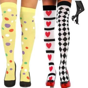 Women's patterned stockings, tights, pantyhose and thigh-highs for a number of costume and role-play costumes. Big selection available here at Karnival Costumes online party shop.