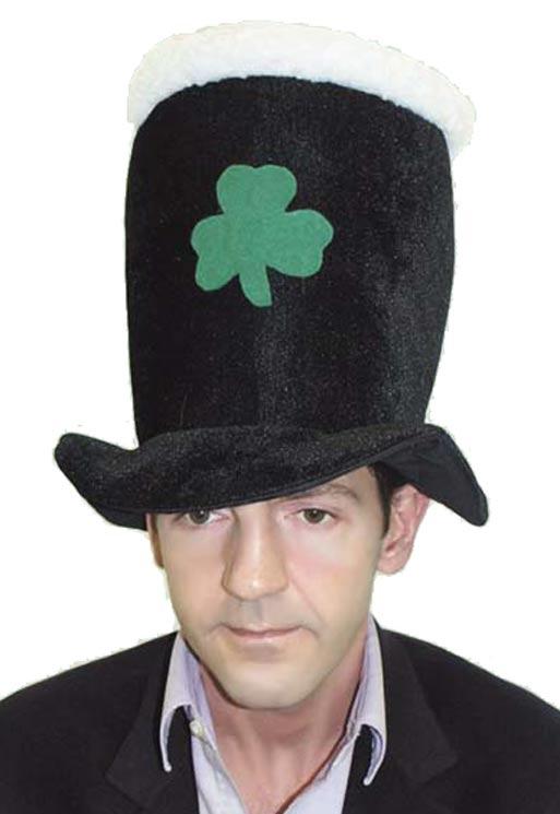 St Patrick's Day Guinness or Stout costume hat in black with a white head by Palmer Agencies SP44 available here at Karnival Costumes online party shop