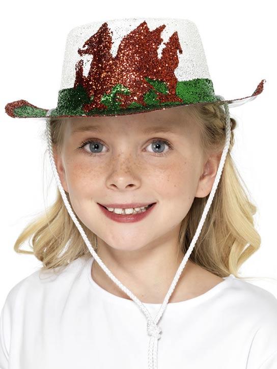 Cowboy Glitter Hat with Dragon - Children's