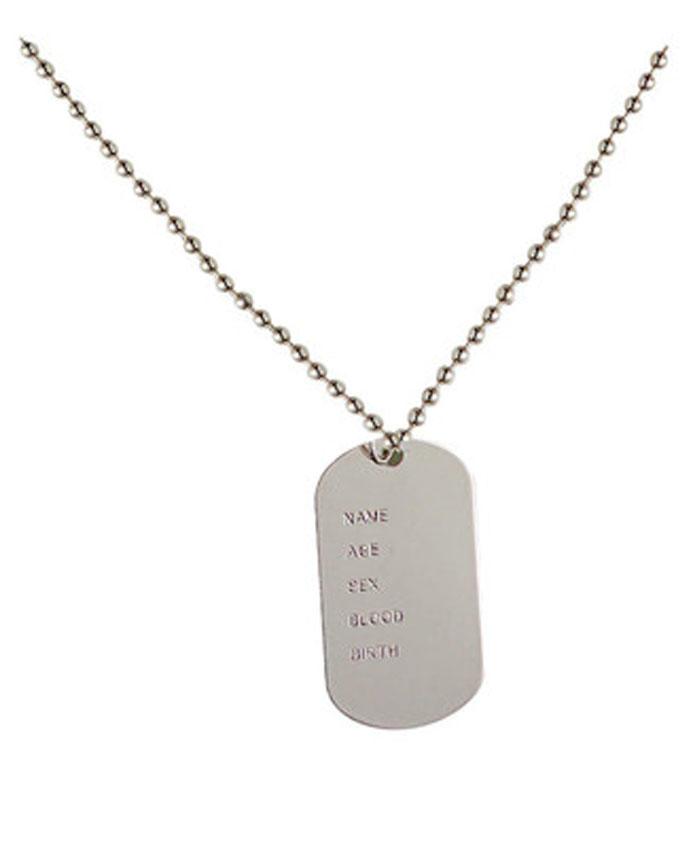Dog Tag Necklace by Widmann 1710M available here at Karnival Costumes online party shop