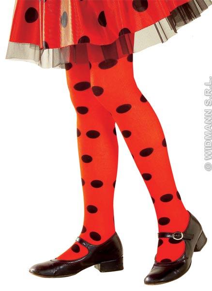 Children's Red and Black Ladybug Tights