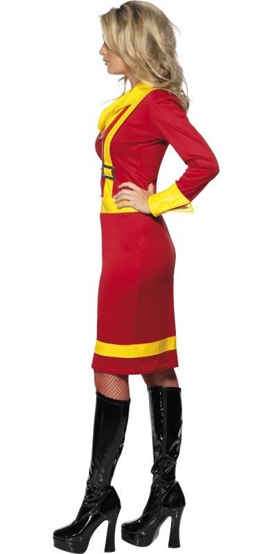 Firefighter Lady's Fancy Dress Costume - Side View